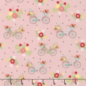 Vintage Adventure - Bicycle Pink Yardage