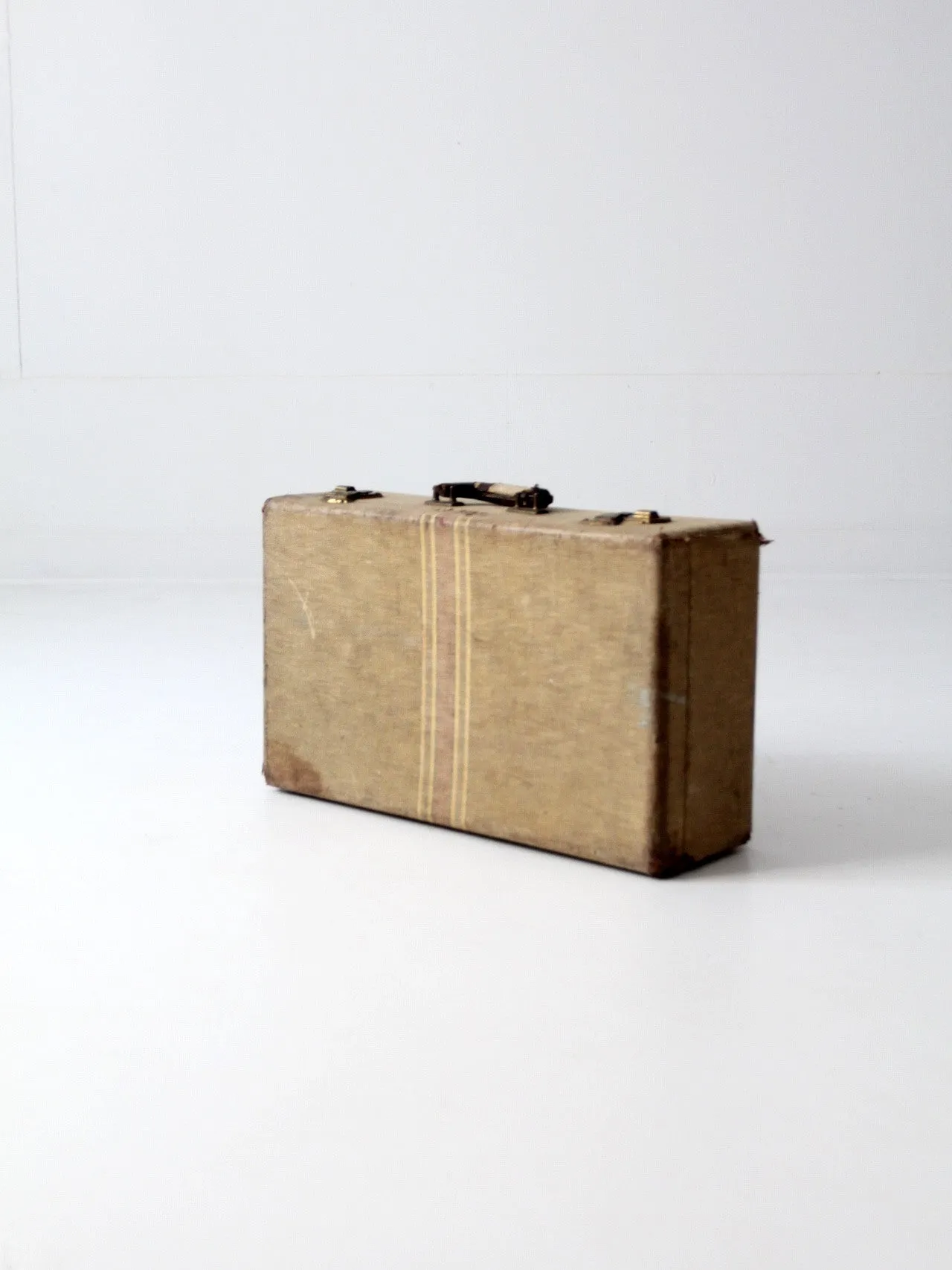 vintage striped suitcase