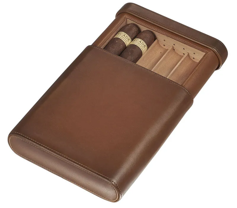 Visol Larsen Leather Five Cigar Travel Case