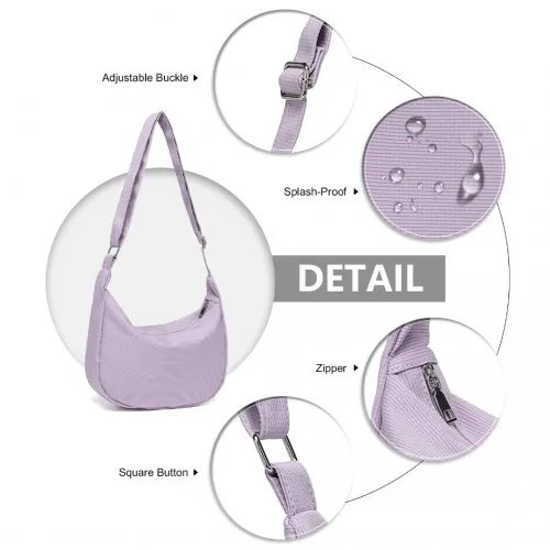 Water-resistant Portable Crescent Shoulder Cross Body Bag - Purple | Stylish & Durable - Perfect for Everyday Use