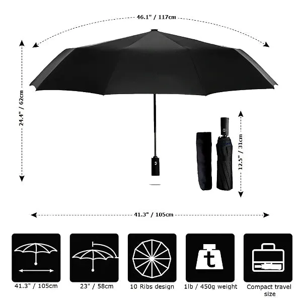 Wine Red & Black 2 Color Umbrella