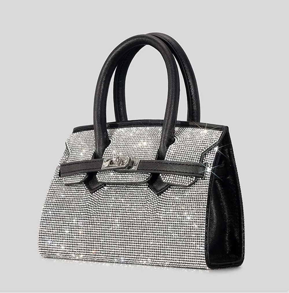 Winnal Crystal Padlock Style Top Handle Bag