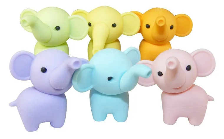 X 380331 ELEPHANT ERASERS PASTEL COLORS-DISCONTINUED