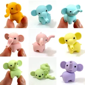 X 380331 ELEPHANT ERASERS PASTEL COLORS-DISCONTINUED