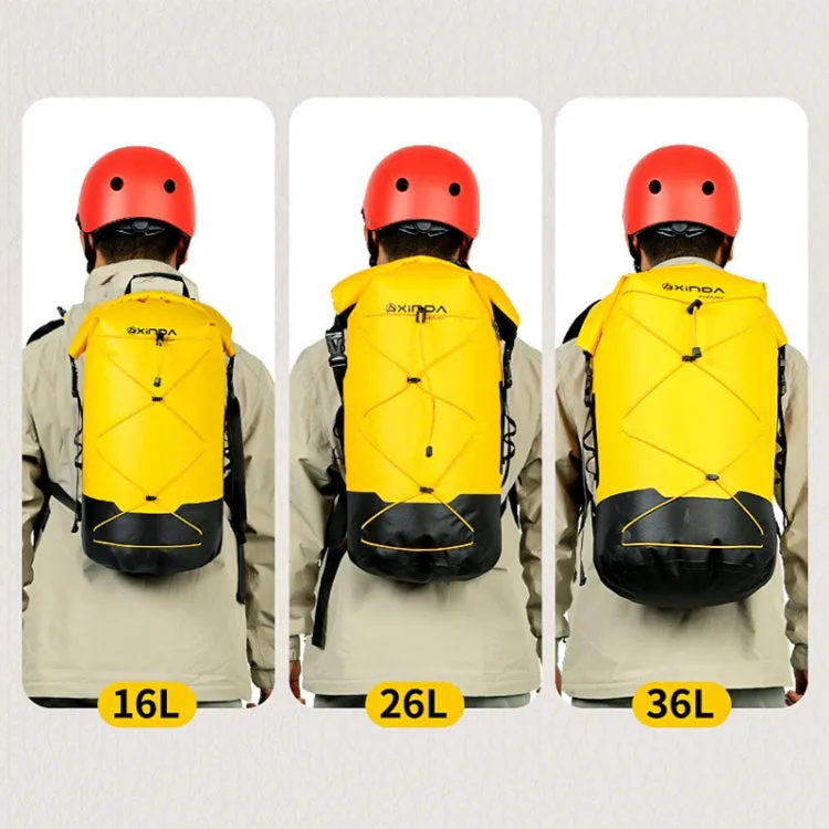 XINDA XD-BAG19 IPX7 Waterproof Outdoor Stream Tracing Backpack Diving Bag, Color: Yellow-36L