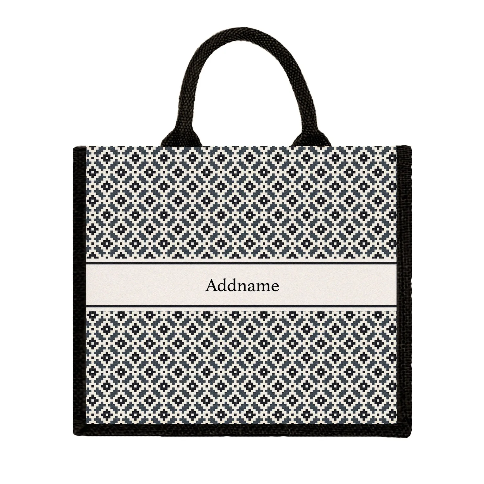 Zellige Moroccan & Mosaic Series Jute Tote Bag [FREE Custom Add Name]